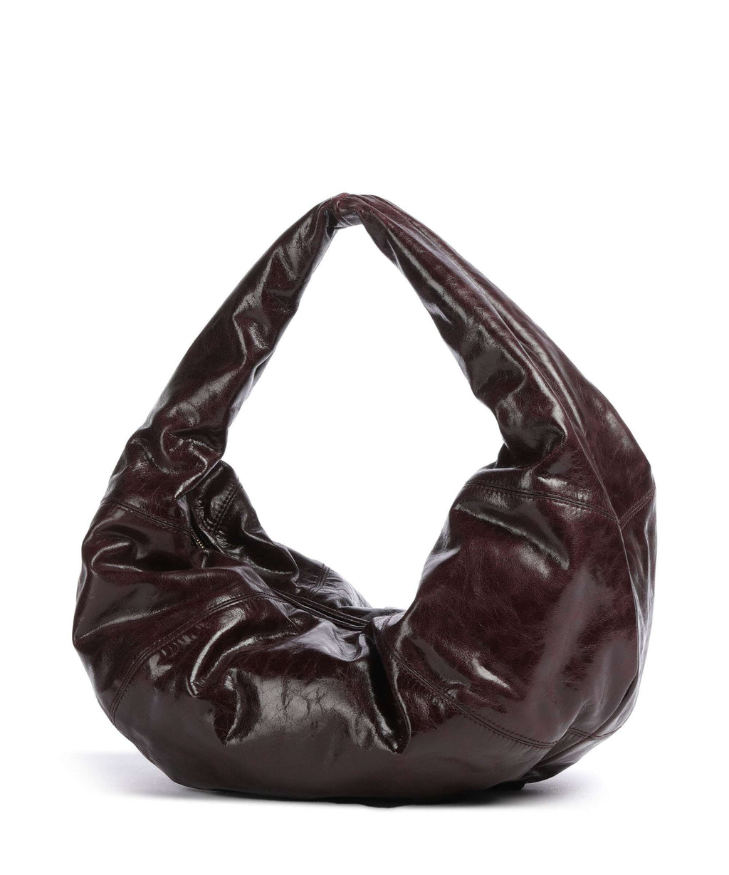 Les Visionnaires Greta Icon Crinkle Hobo bag bordeaux red