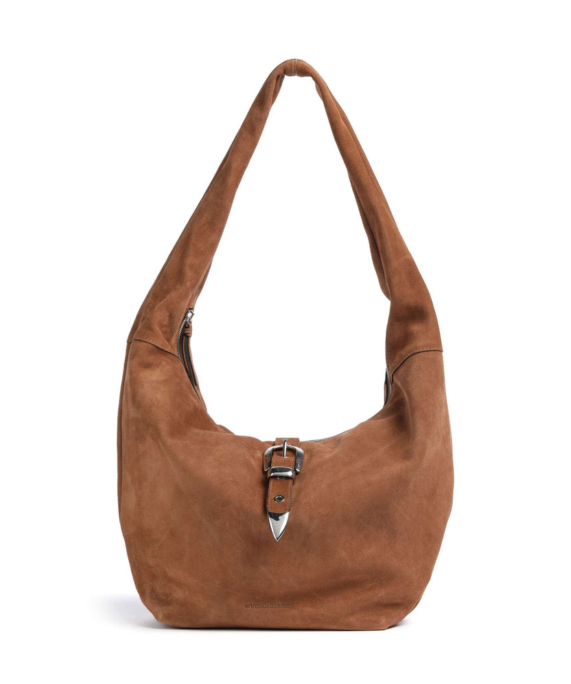 Les Visionnaires Claudine Rebel Cozy Hobo bag cognac