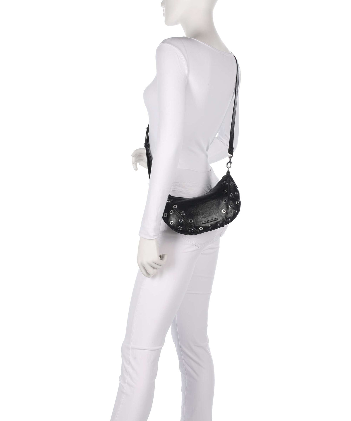 Les Visionnaires Enya Rivet Glossy Mini Shoulder bag black