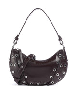 Les Visionnaires Enya Rivet Glossy Mini Sac porté épaule aubergine