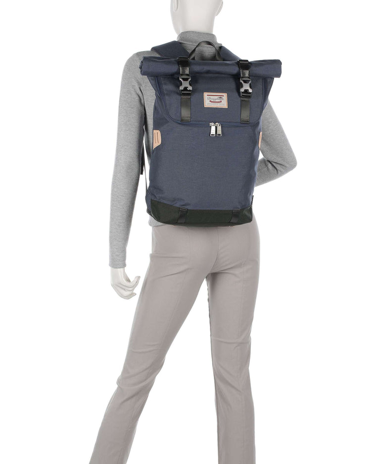 Doughnut Glossy Blocking Christopher Rolltop backpack black