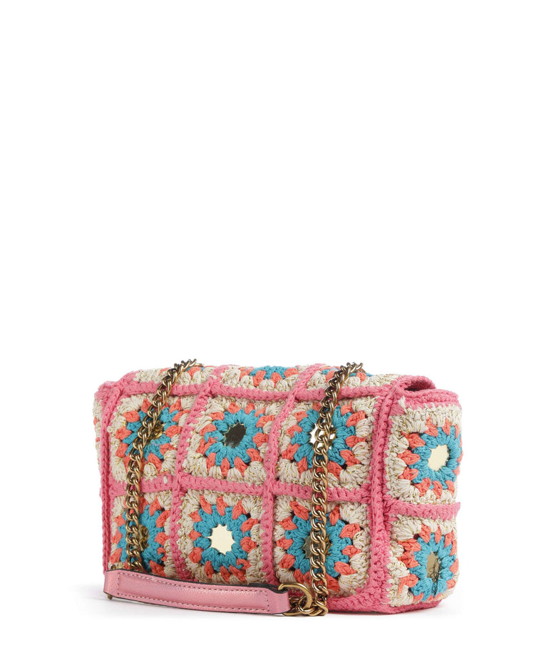 Kurt Geiger Kensington Crochet Crossbody bag pink combination