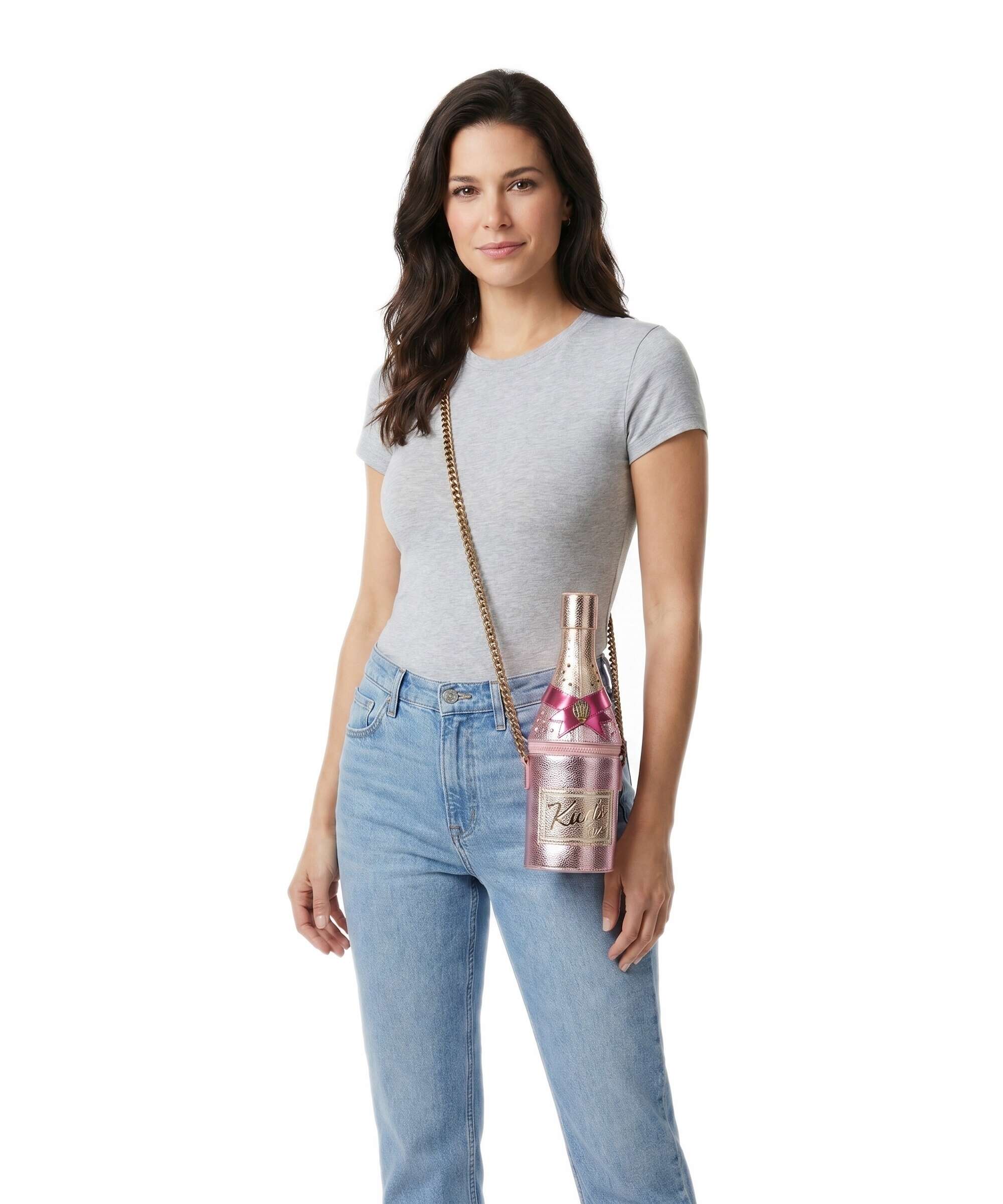 Kurt Geiger Champagne Bottle Crossbody bag pink