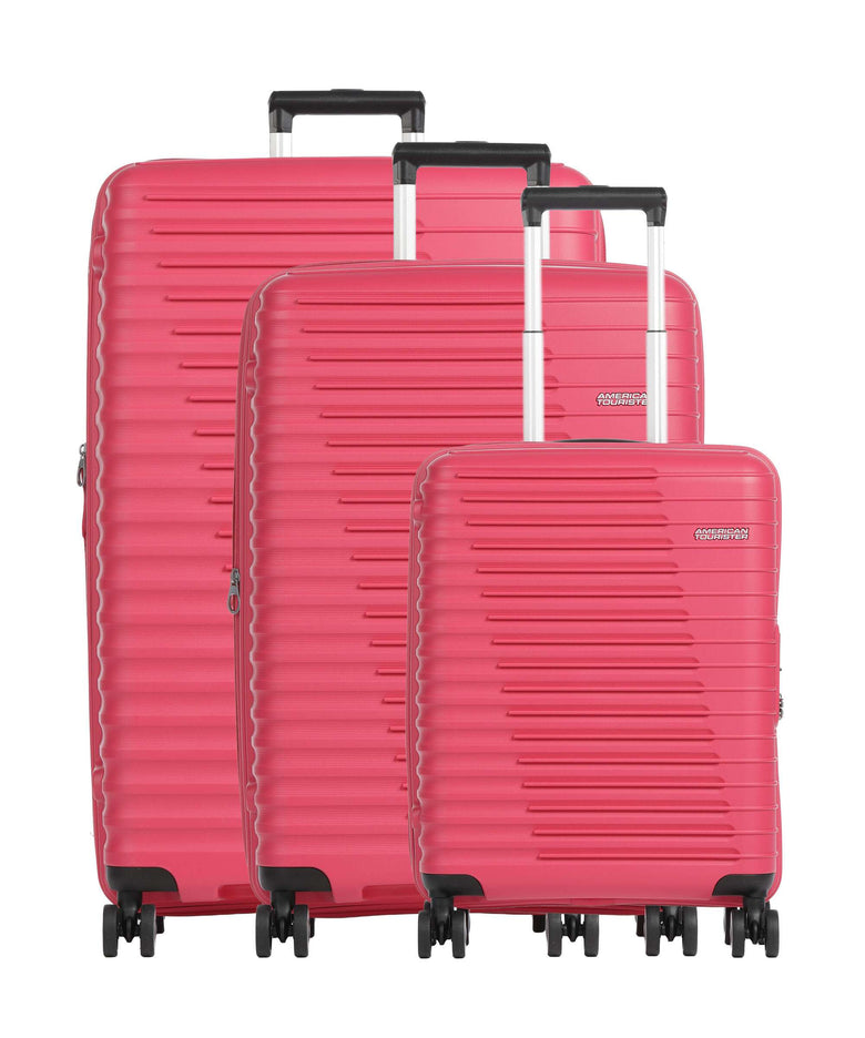 American Tourister Roadrush Suitcase set (4 wheels) berry pink