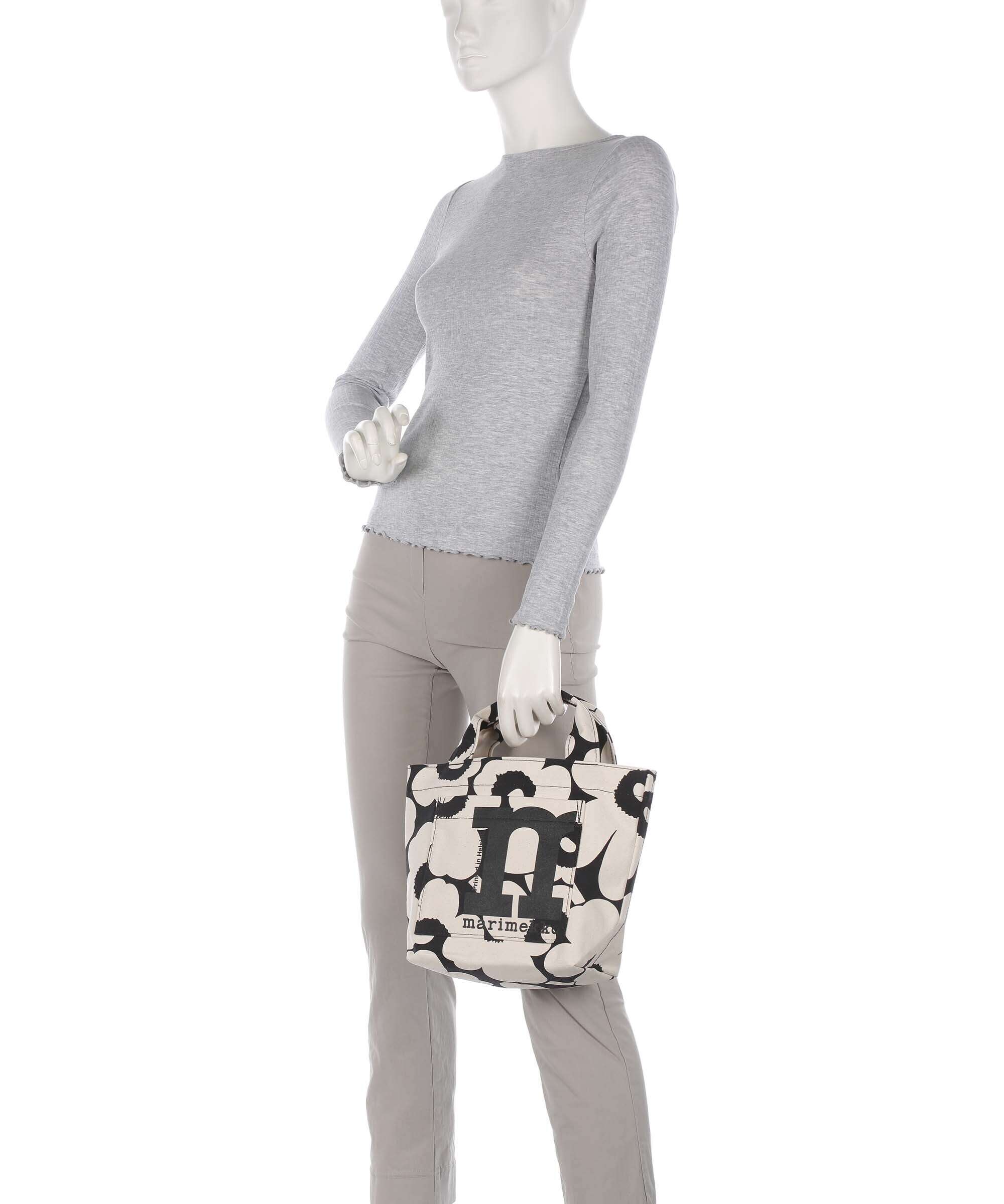 Marimekko Mono Unikko Mini Handbag cotton/black
