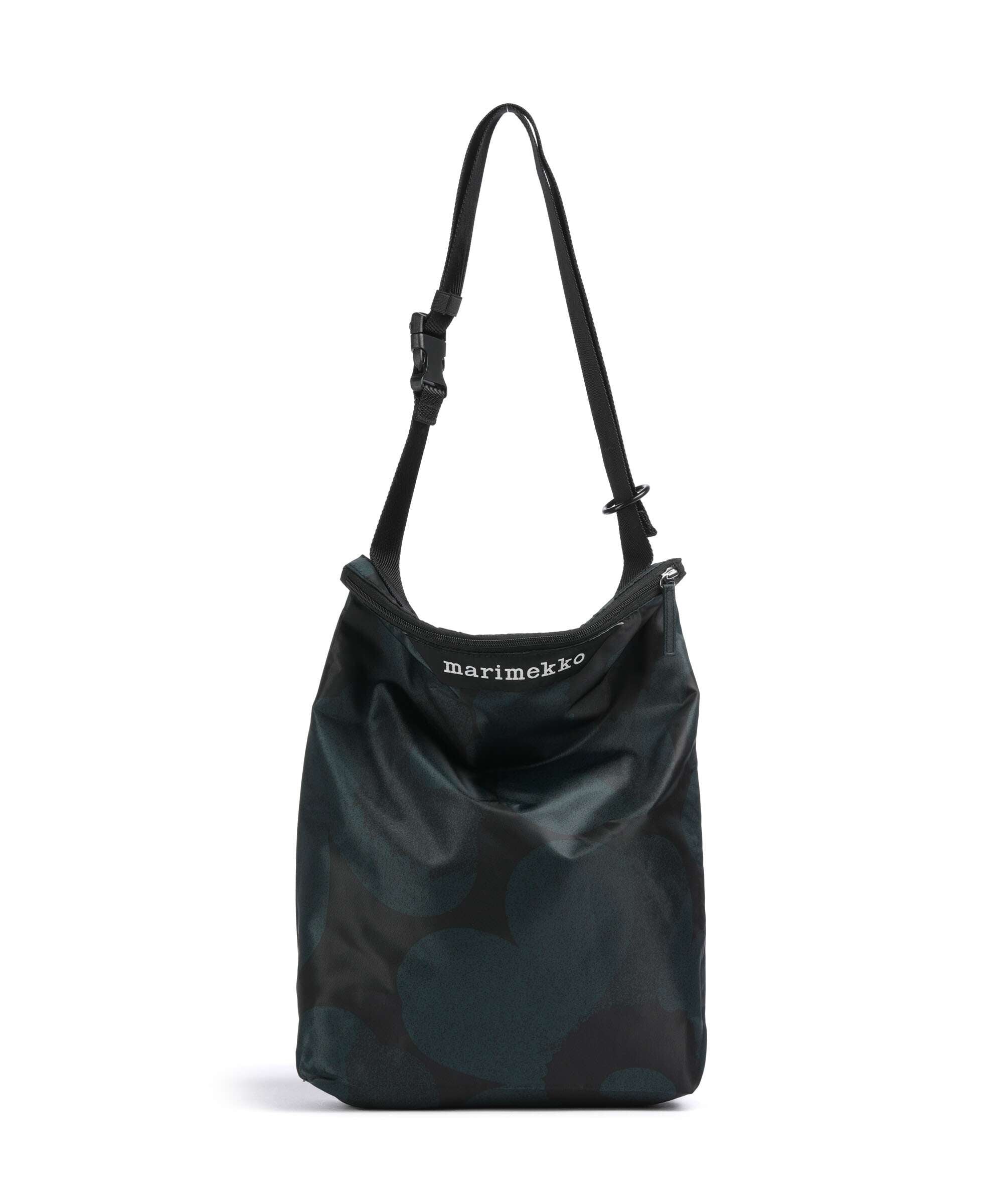 Marimekko Neat Unikko M Hobo bag dark green/black
