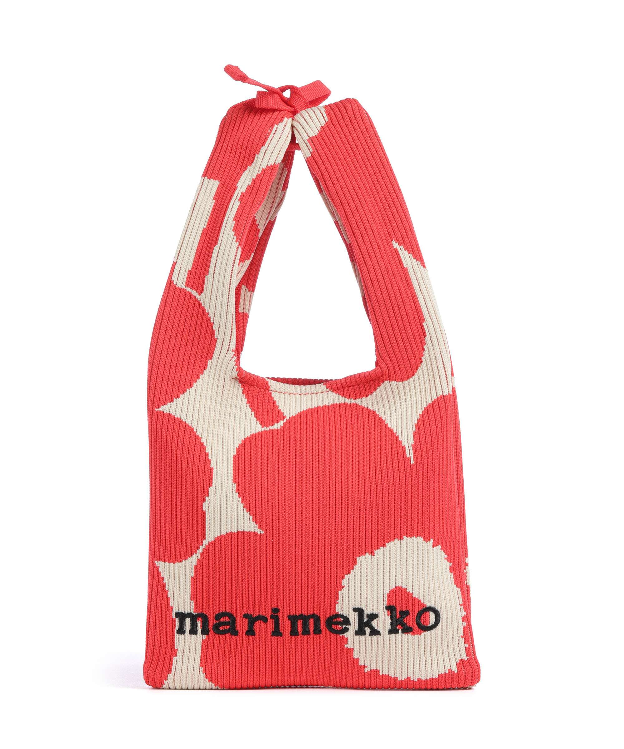 Marimekko Knitted Unikko Handbag pink/beige