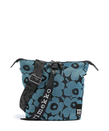 Marimekko Unikko Carry All Borsa a tracolla blue/black