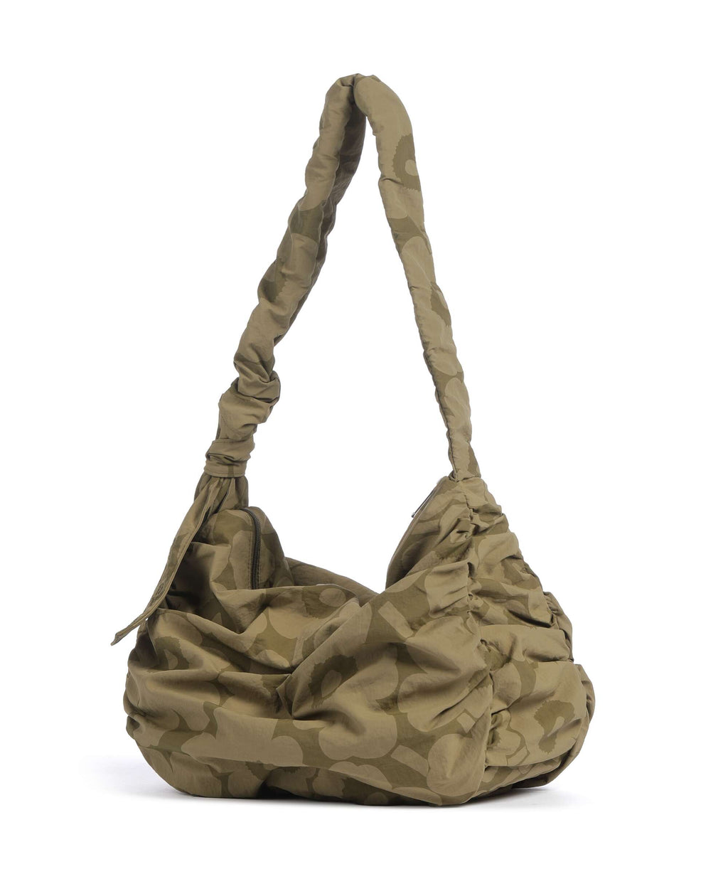 Marimekko Utu L Unikko Hobo bag olive green/khaki green