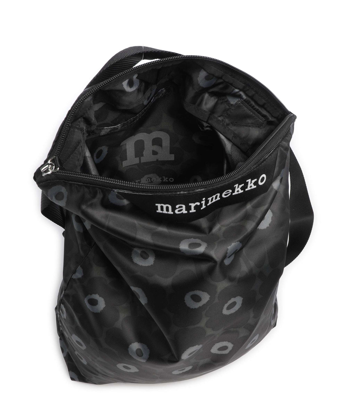 Marimekko Neat Unikko M Hobo bag black/dark grey