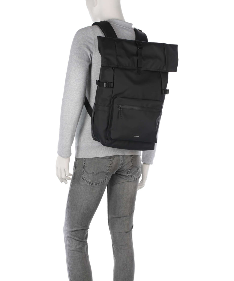 Sandqvist Stream L Rolltop backpack black