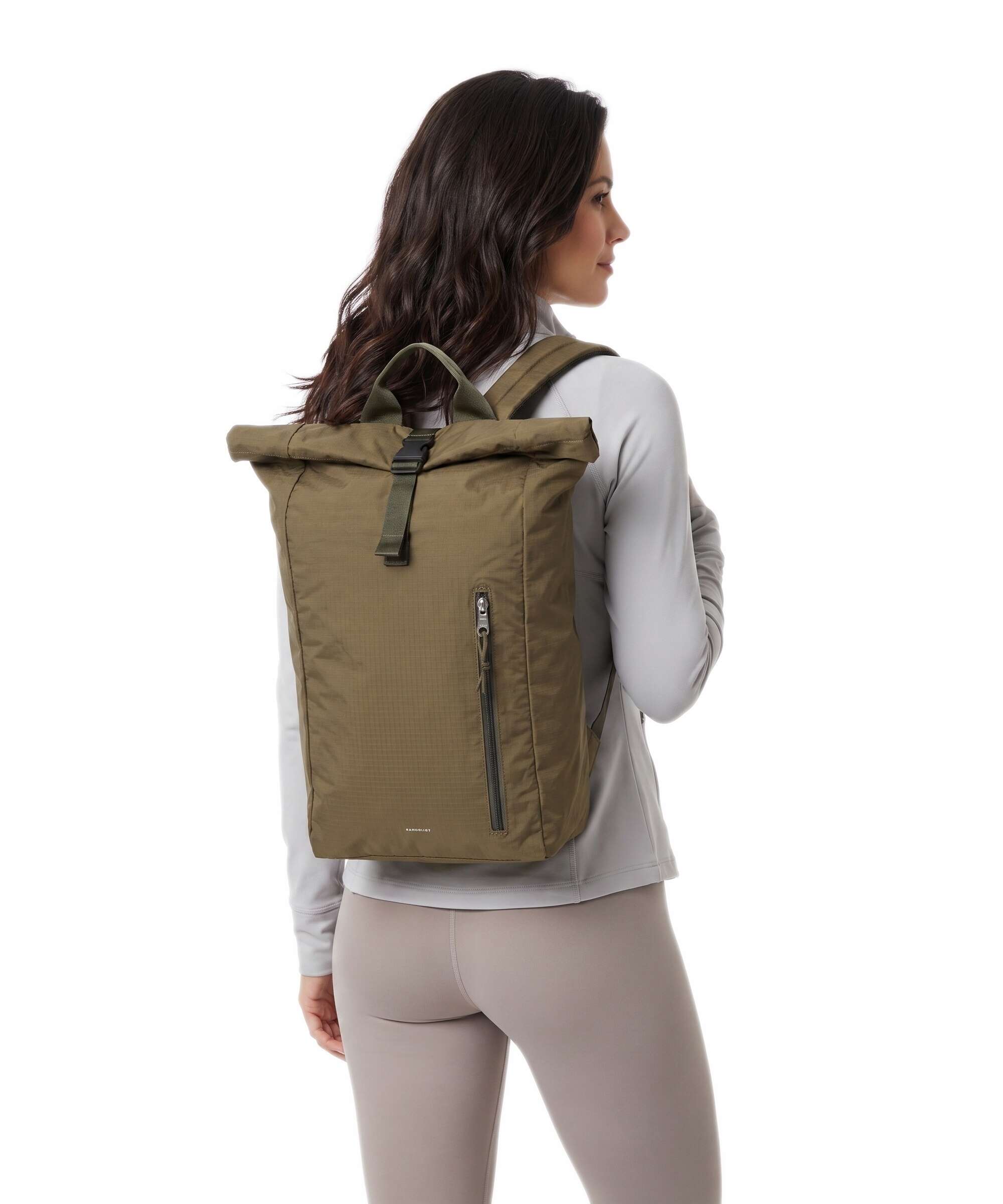 Sandqvist Grid Rolltop backpack olive