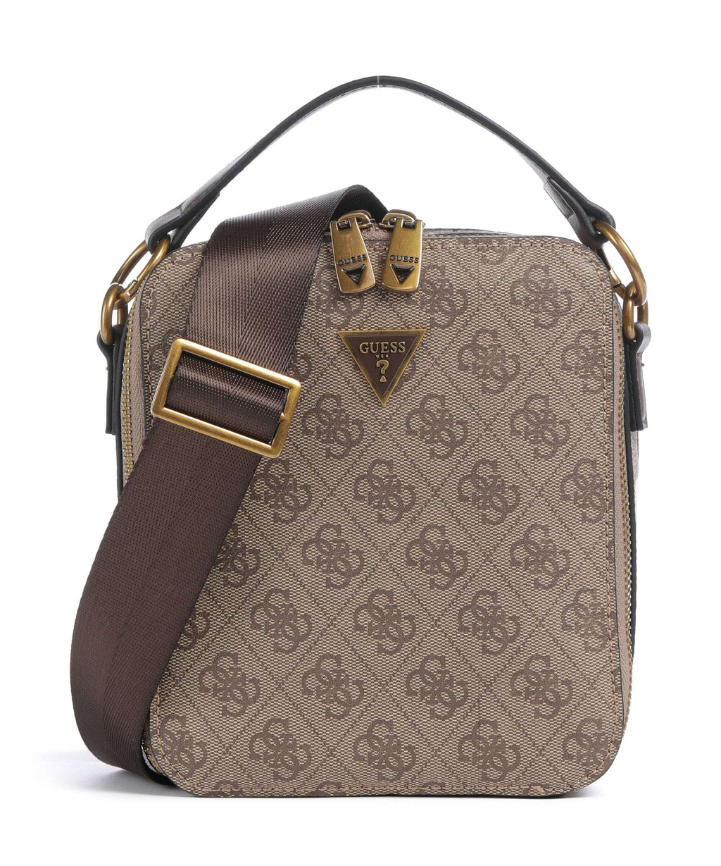 Guess Torino 4G Eco Crossbody bag beige/brown