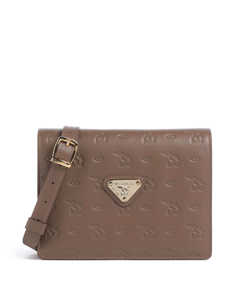 moll und moll tarp preise Maison Mollerus Stampato Melide Umhängetasche genarbtes Kalbsleder boho braun