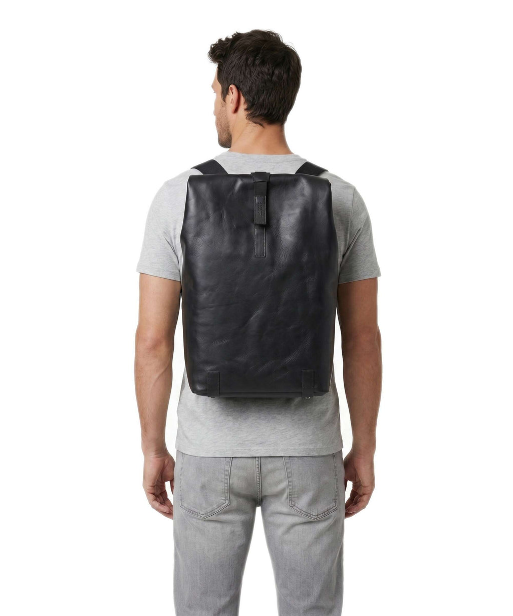Brooks England Pickwick Leather Large Rolltop backpack black