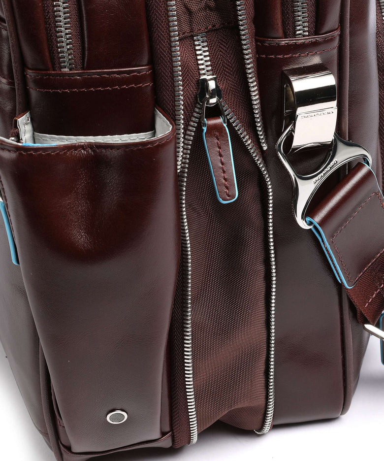 Piquadro Blue Square Briefcase mahogany