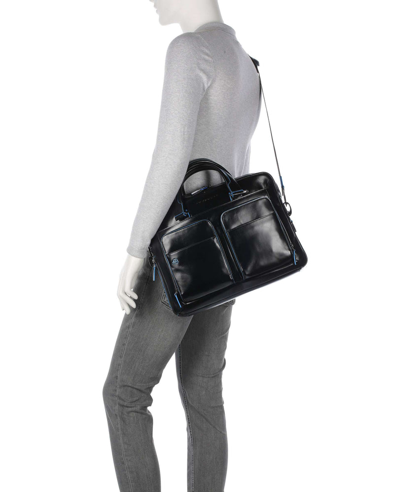 Piquadro Blue Square Briefcase nero