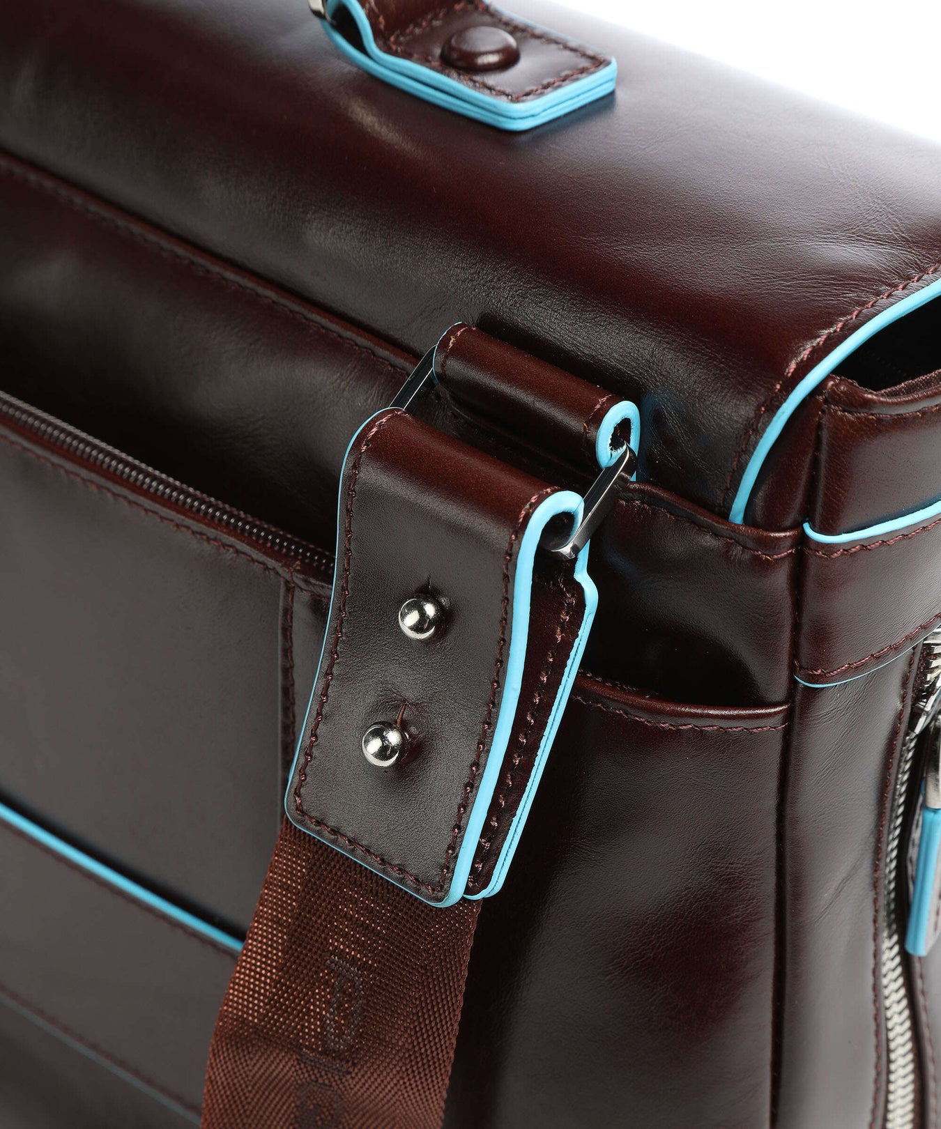 Piquadro Blue Square Briefcase mahogany