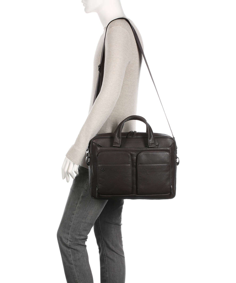 Piquadro Black Square Briefcase testa di moro