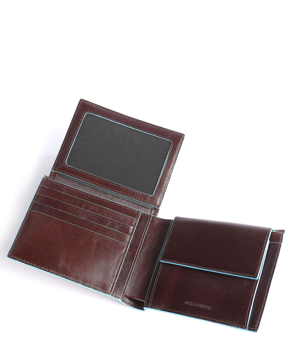 Piquadro Blue Square RFID Wallet mahogany