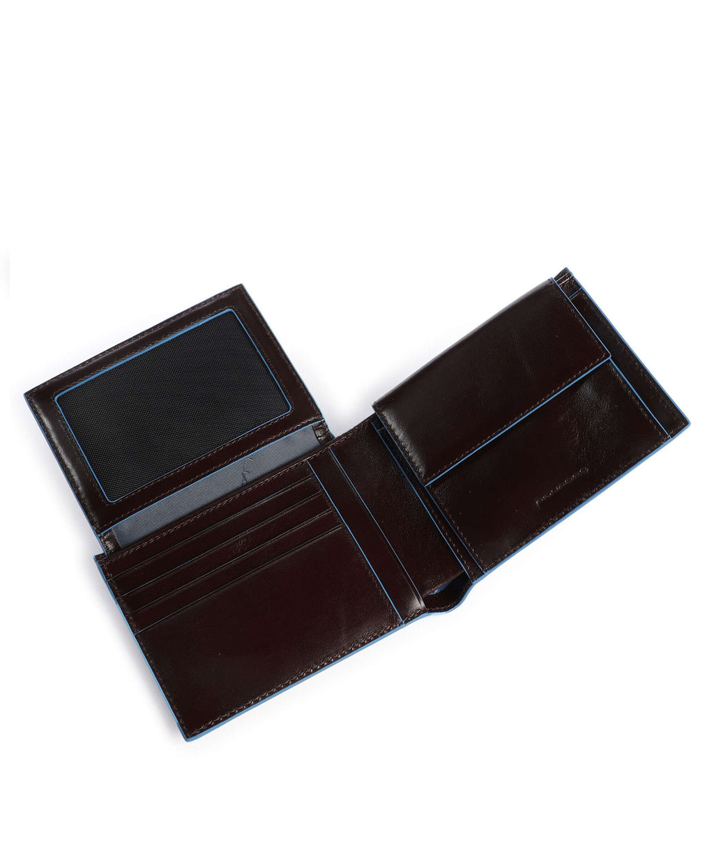 Piquadro Blue Square Wallet mahogany