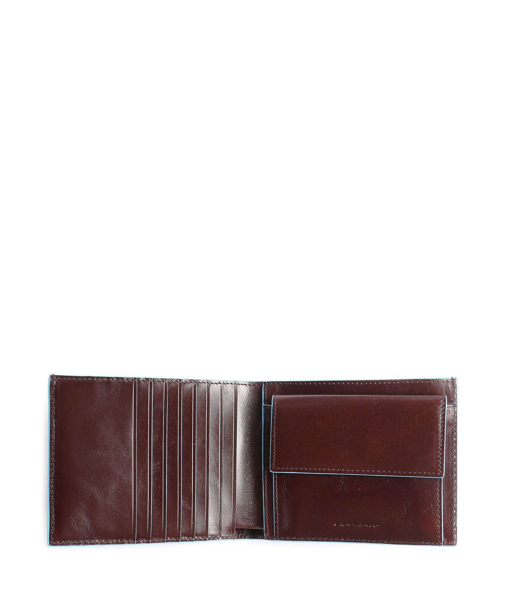 Piquadro Blue Square Wallet mahogany