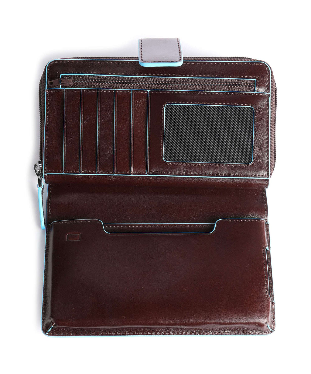 Piquadro Blue Square RFID Wallet mahogany