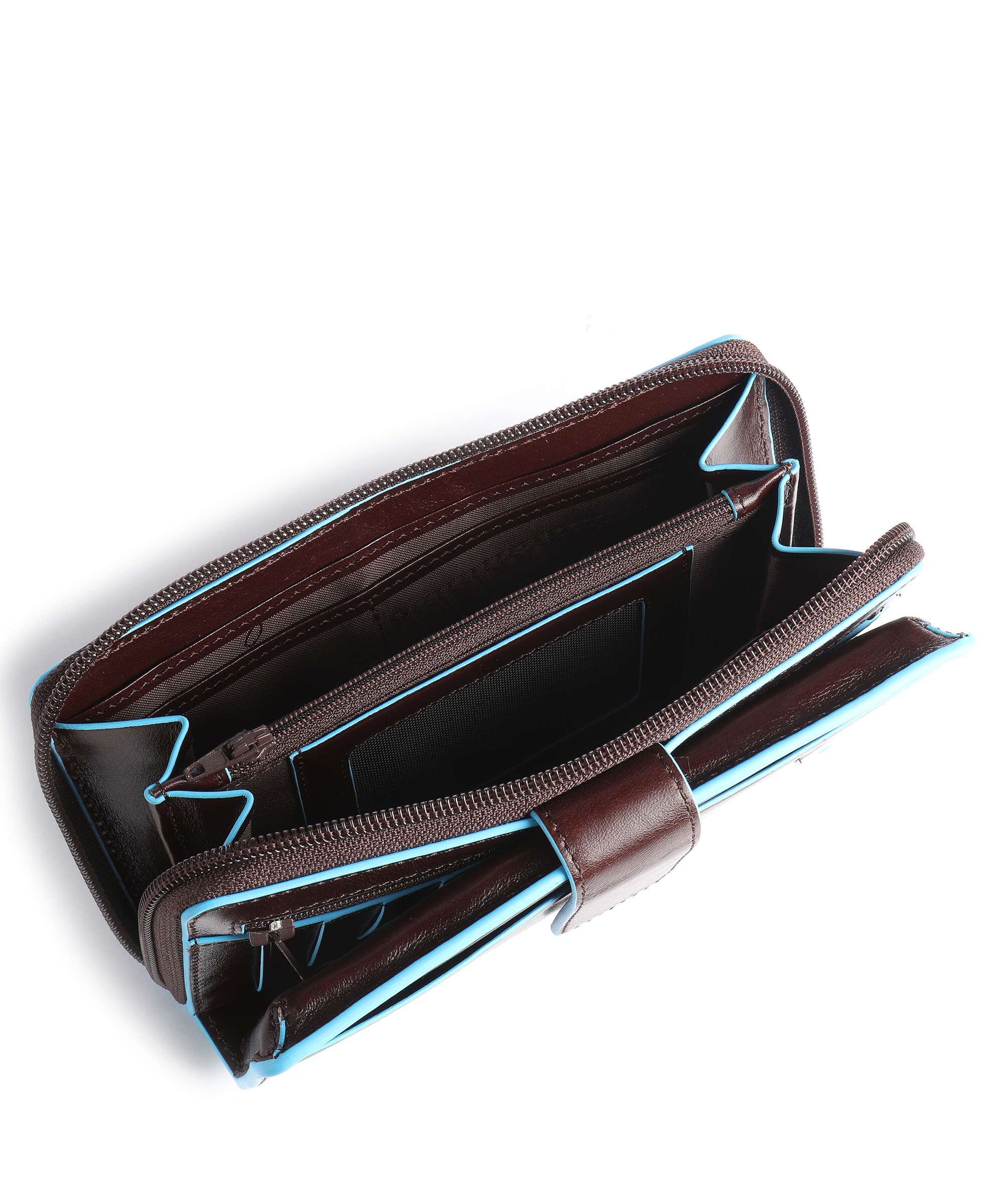 Piquadro Blue Square RFID Wallet mahogany