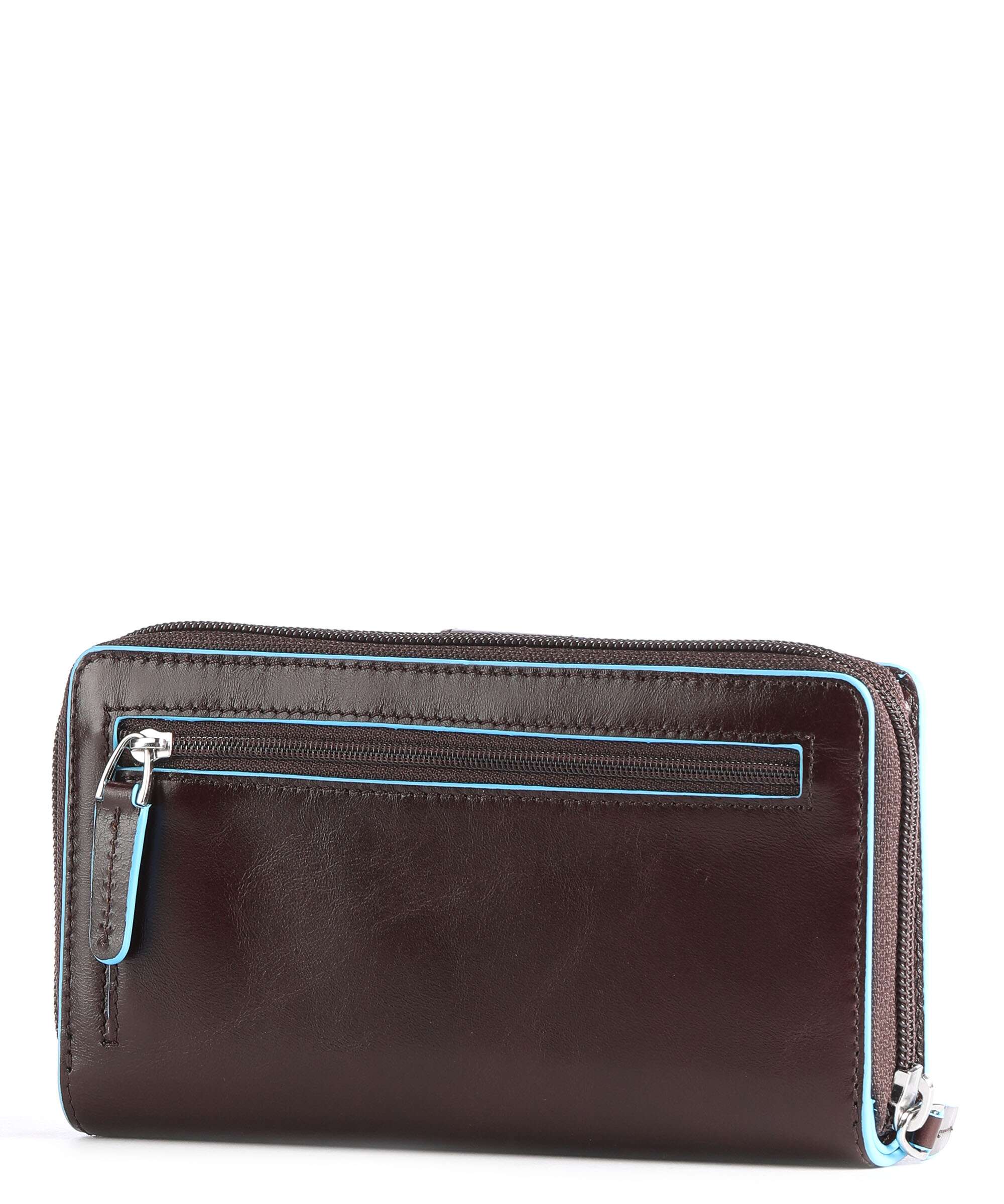 Piquadro Blue Square RFID Wallet mahogany