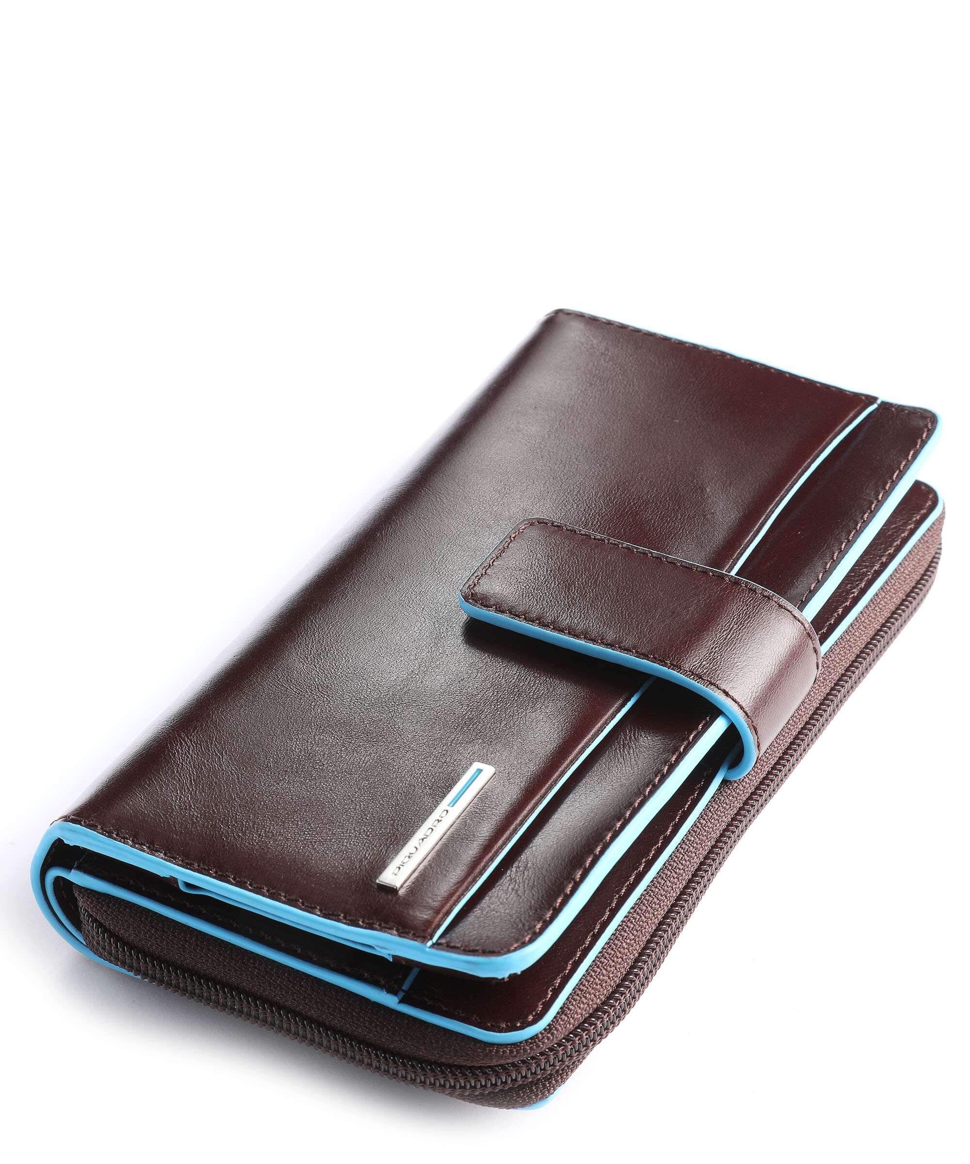 Piquadro Blue Square RFID Wallet mahogany