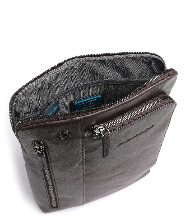 Piquadro Black Square Crossbody bag testa di moro