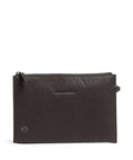 Piquadro Black Square Wristlet dark brown