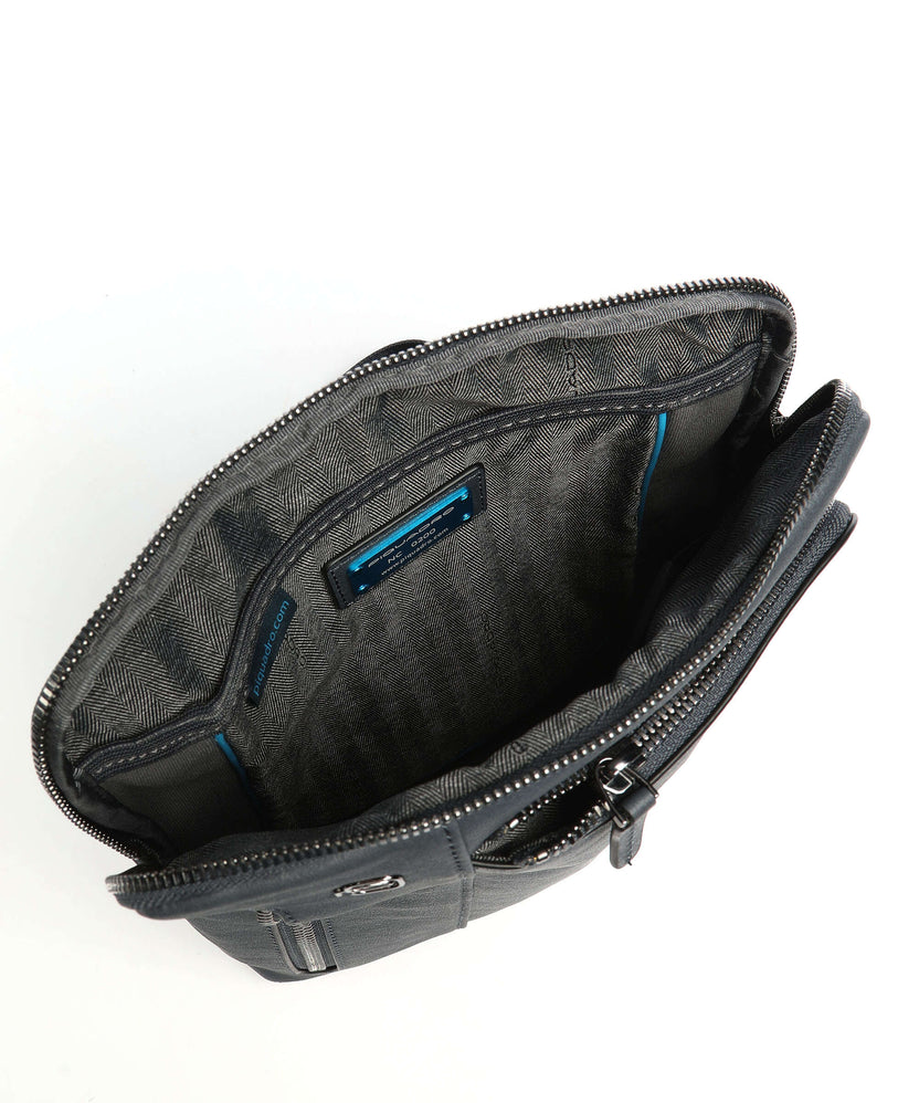 Piquadro Black Square Crossbody bag blue ocean