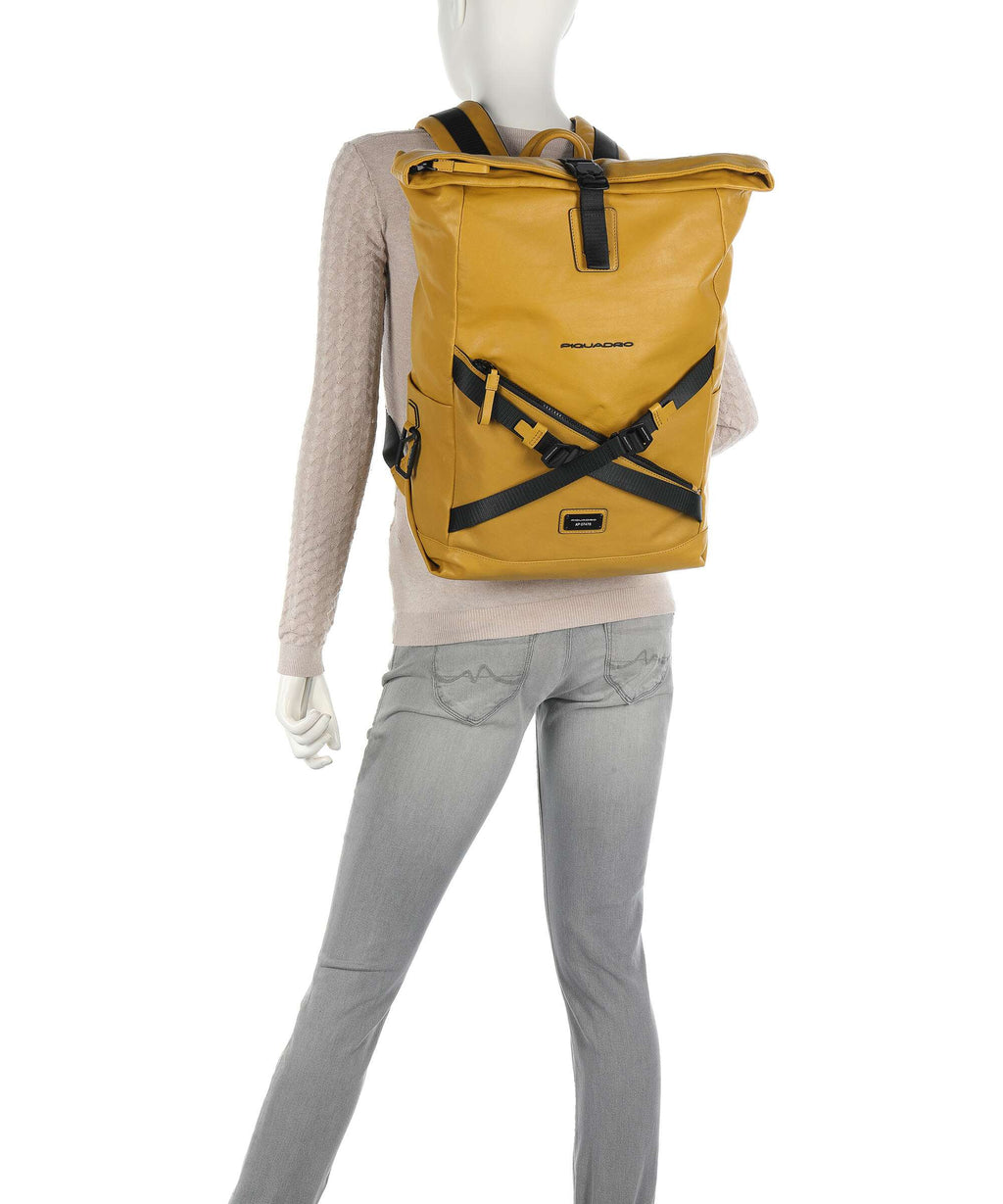 Piquadro Harper Rolltop backpack yellow