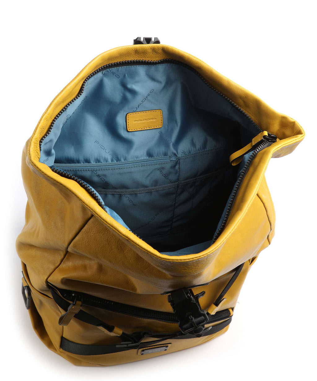 Piquadro Harper RFID Rolltop backpack yellow