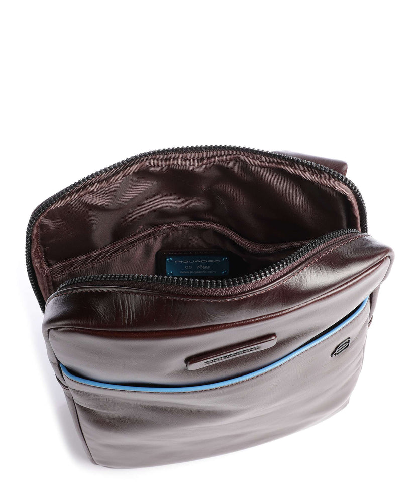 Piquadro Blue Square Revamp Crossbody bag mahogany