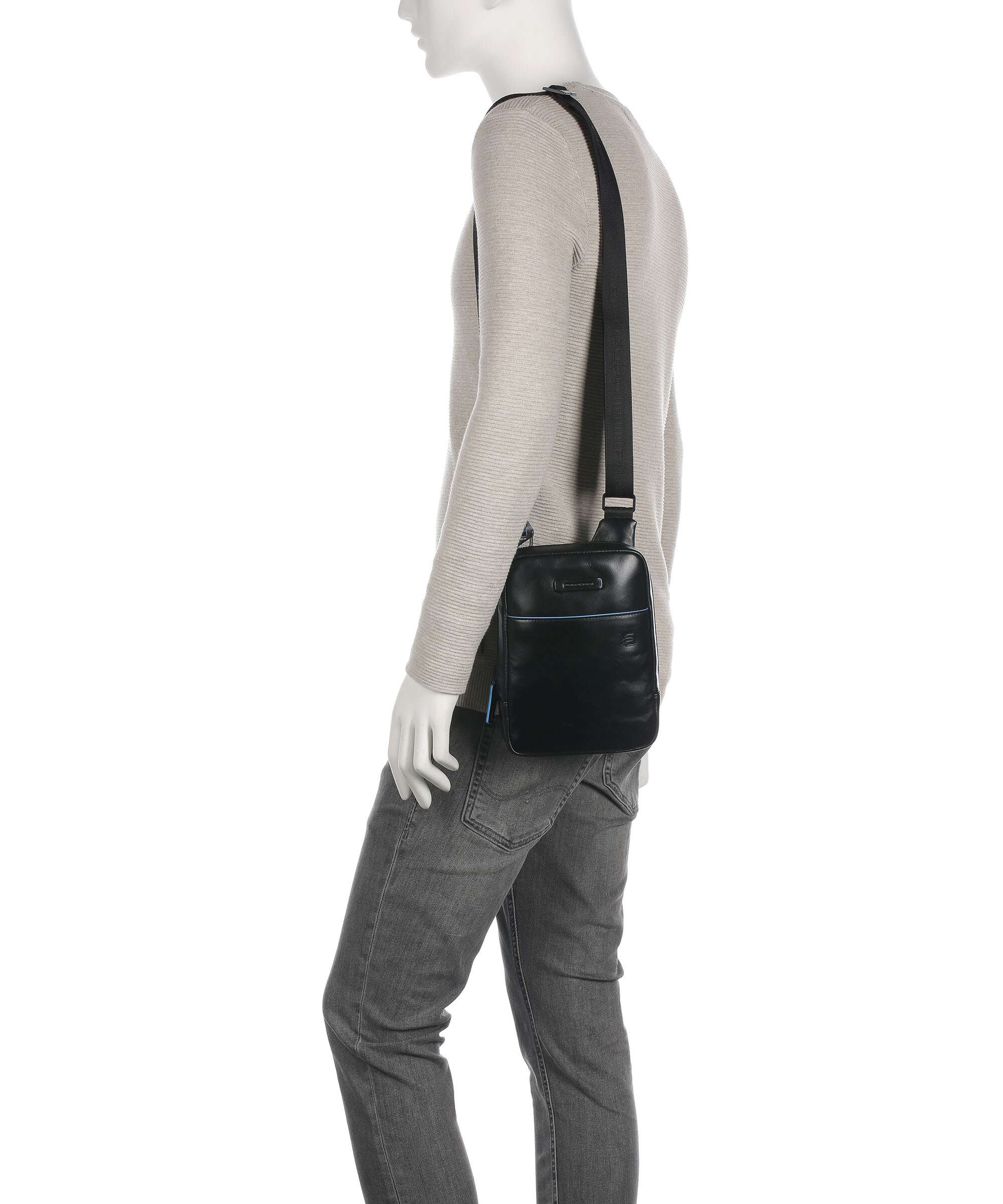 Piquadro Blue Square Revamp Crossbody bag black