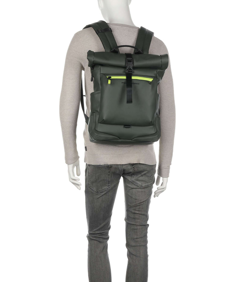 Piquadro Corner 2.0 Rolltop backpack green