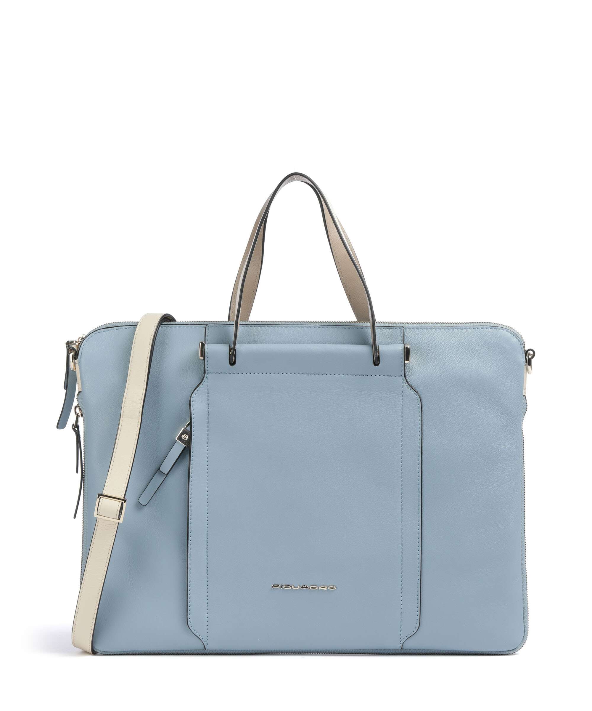 Piquadro Circle Briefcase light blue/beige