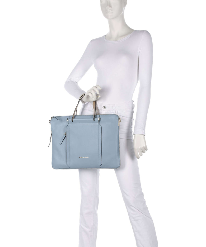 Piquadro Circle Briefcase light blue/beige