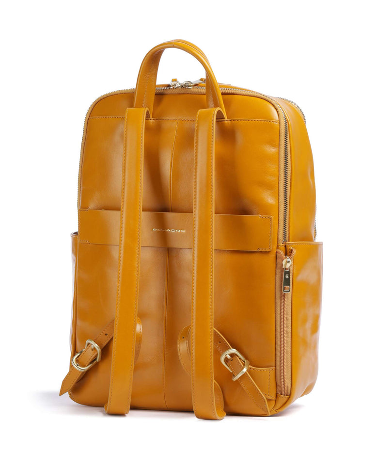 Piquadro Blue Square Backpack mustard