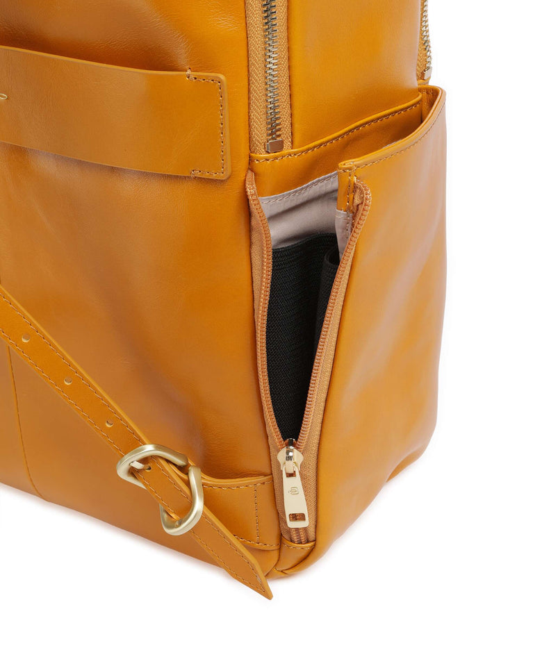 Piquadro Blue Square Backpack mustard
