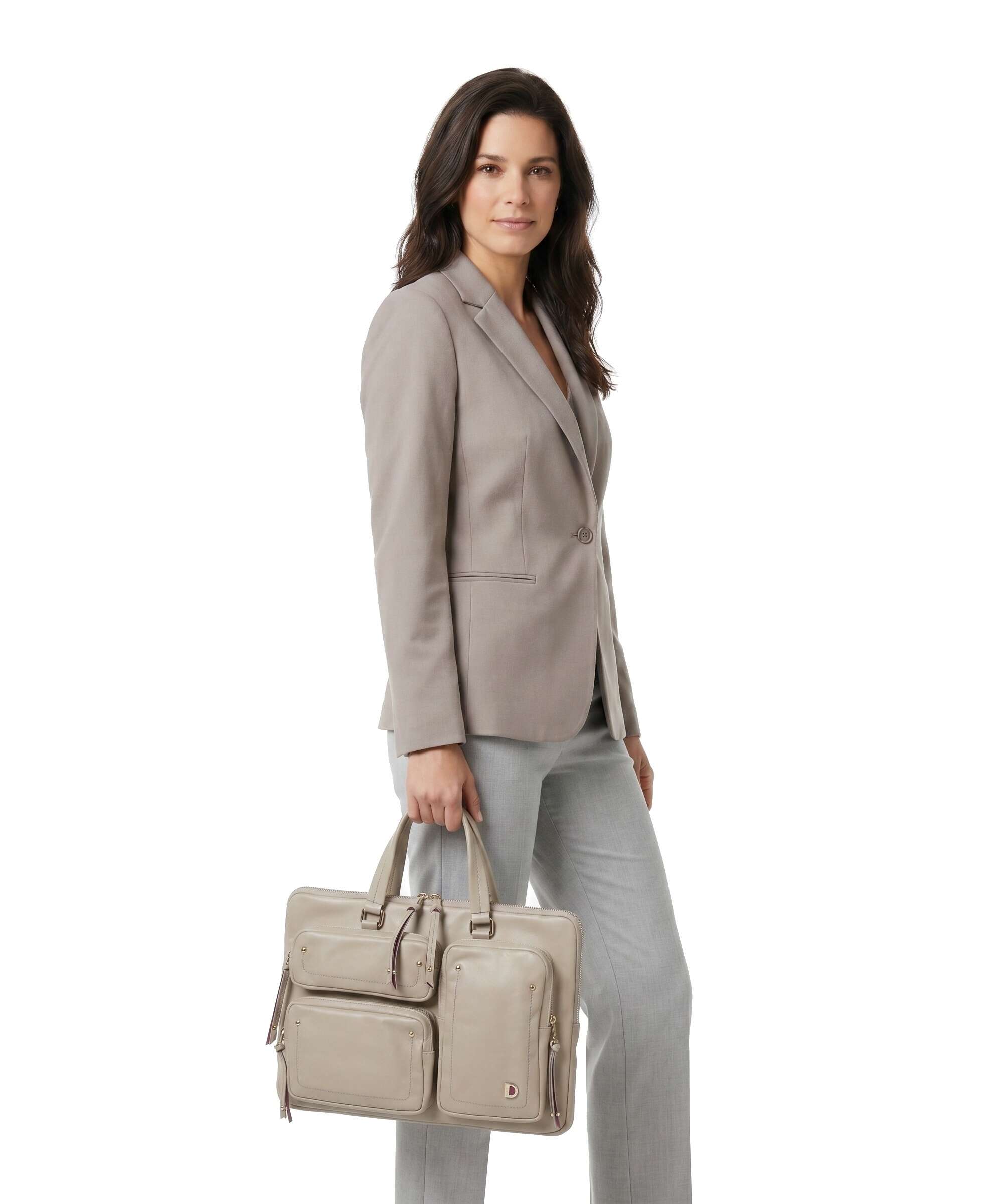 DuDu Bags Pocket Dots Laptop bag sand grey