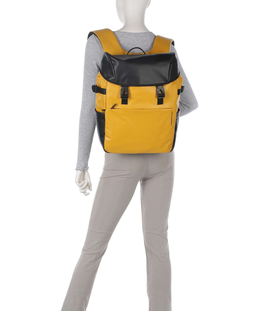 Mandarina Duck Eco Coated Laptop backpack duck yellow