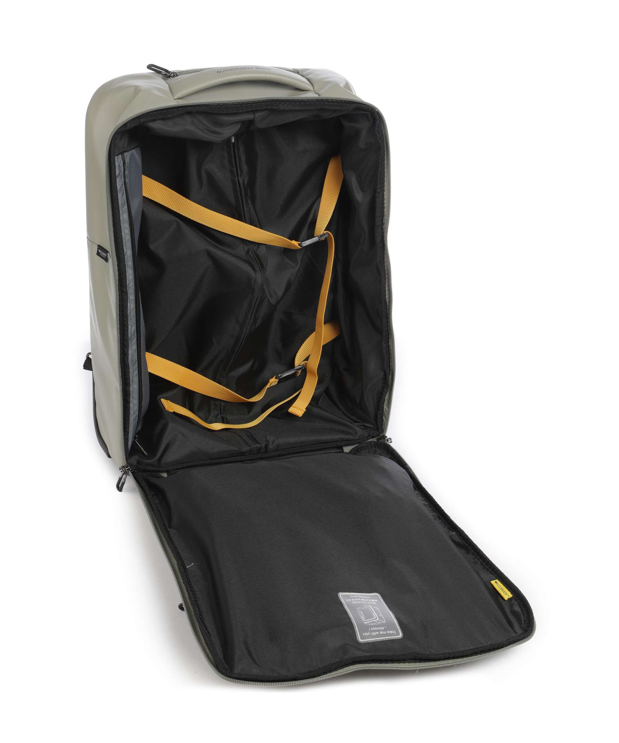 Mandarina Duck Eco Coated Backpack with wheels mud