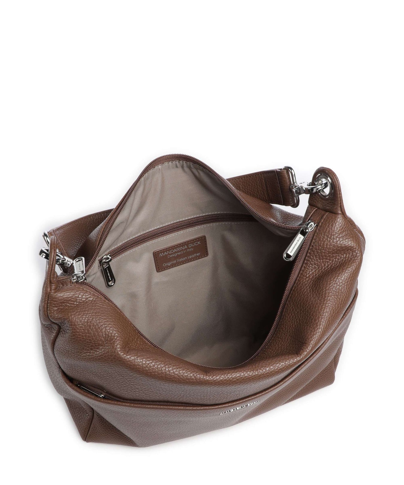 Mandarina Duck Mellow Leather Hobo bag milk chocolate