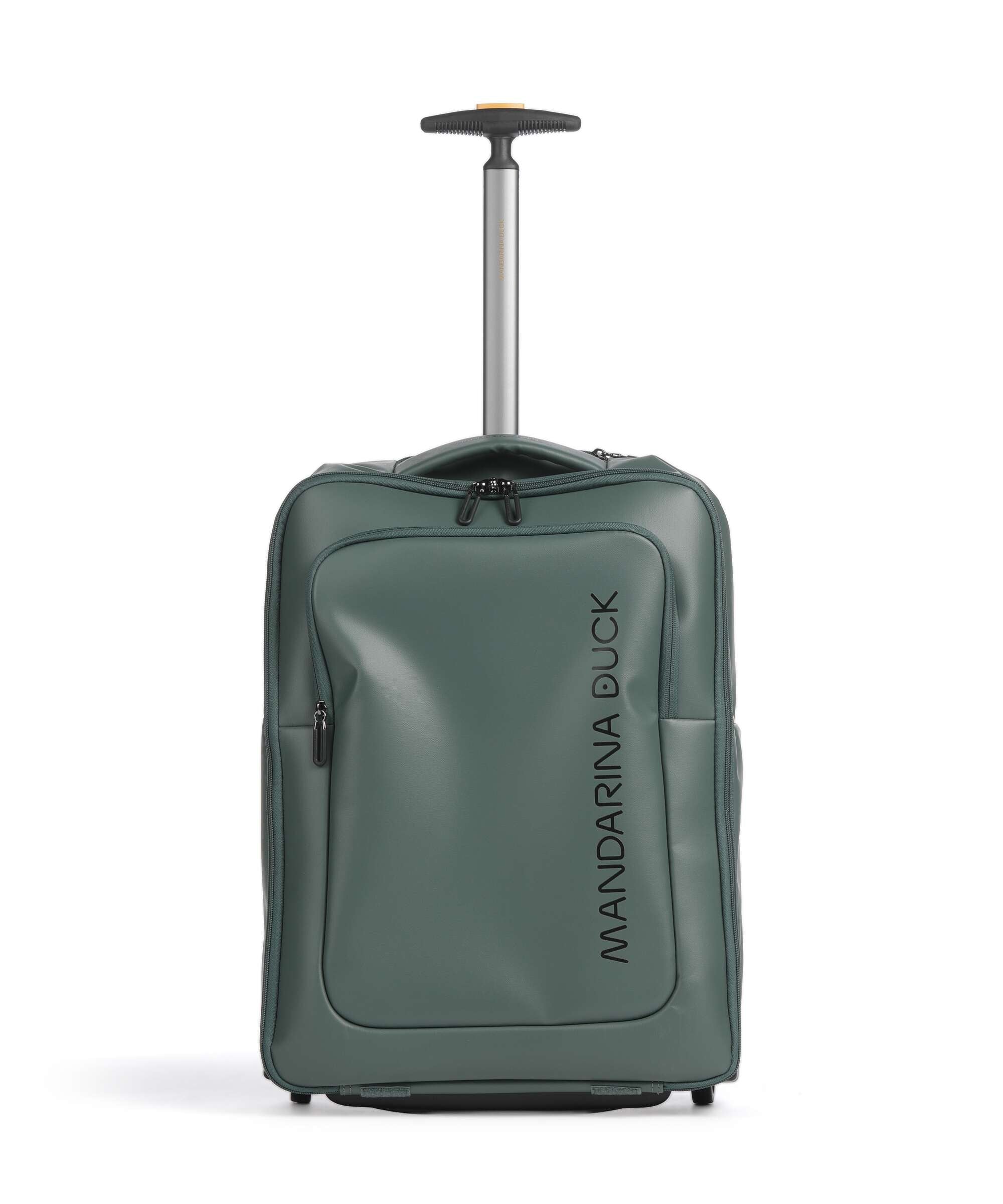 Mandarina Duck Eco Coated Backpack with wheels deep green