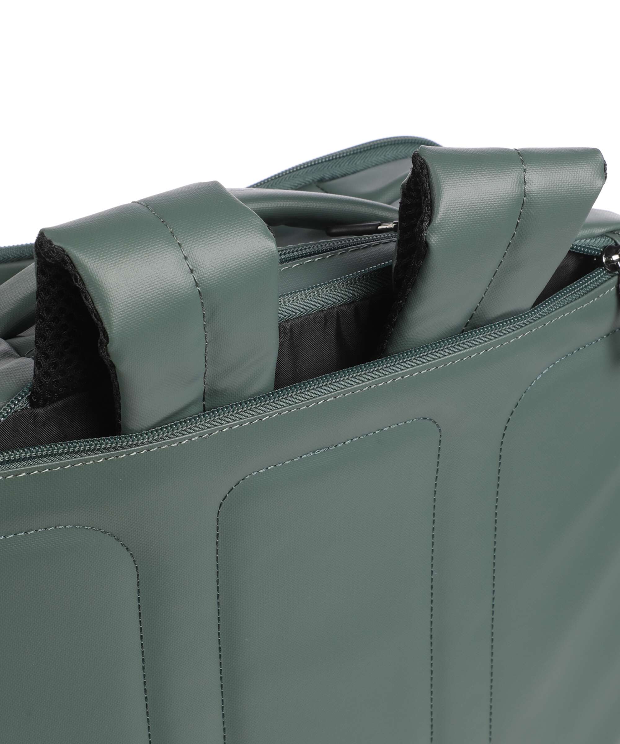 Mandarina Duck Eco Coated Backpack with wheels deep green