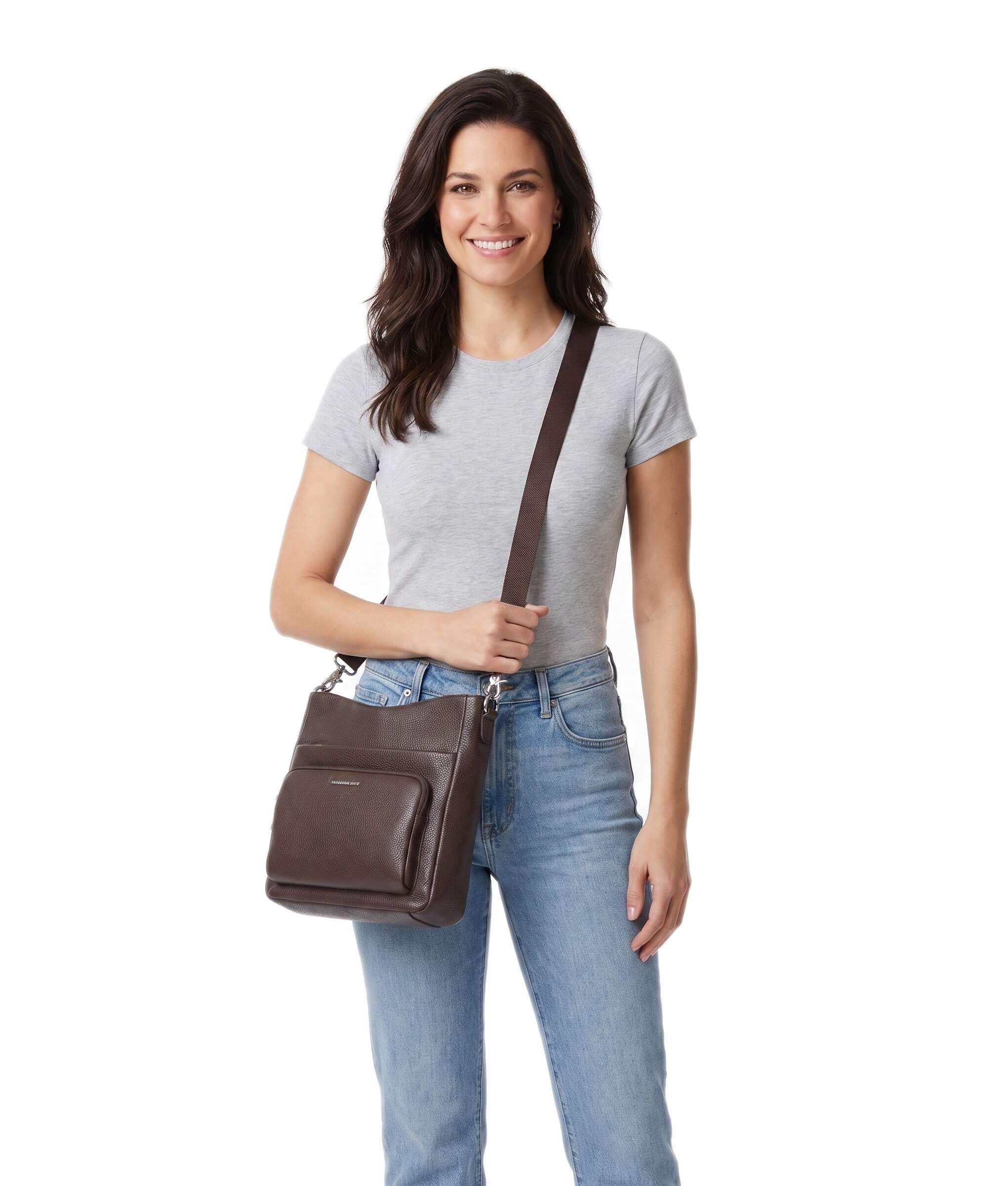 Mandarina Duck Mellow Leather Crossbody bag espresso