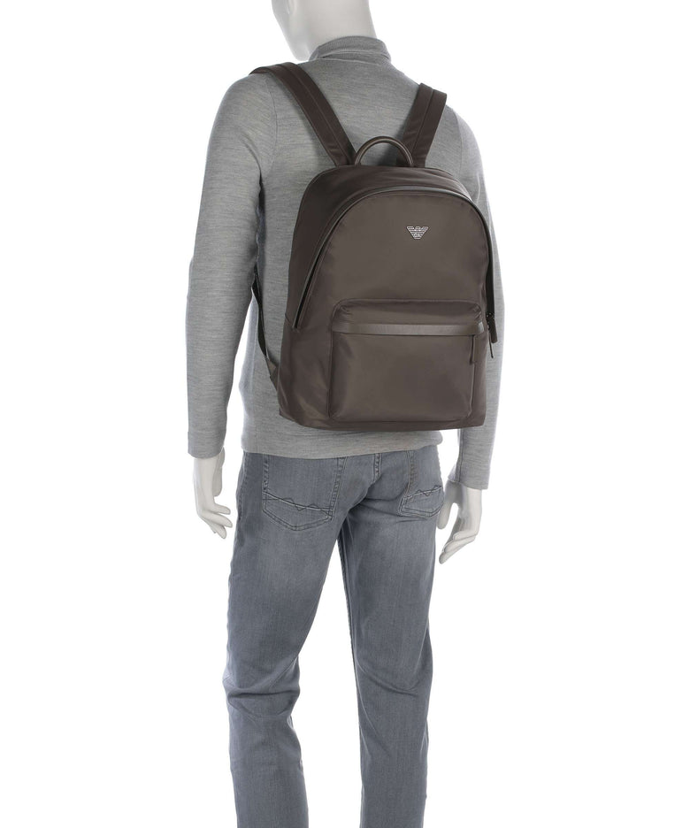 Emporio Armani Recycled Nylon Backpack major brown